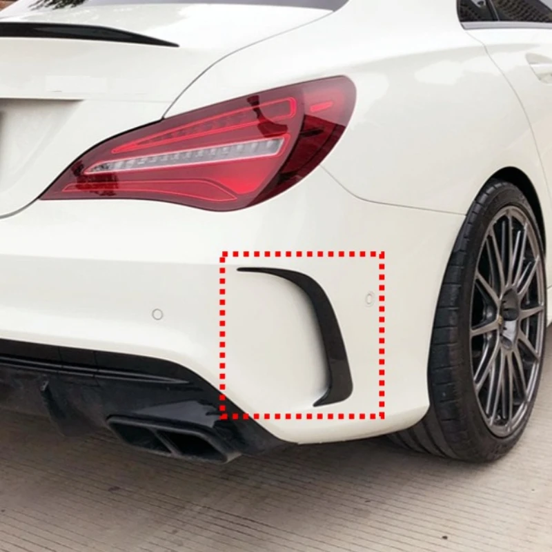 2pcs Gloss Black Rear Bumper Lip Spoiler Canards Vents For Mercedes-Benz CLA 45 AMG W117 C117 CLA200 220 250 260 2013-2019 thumbnail 2