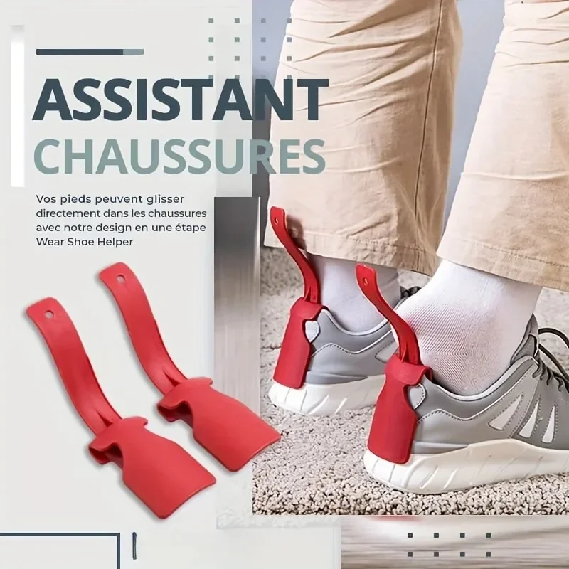 Professional Shoe Horn Plastic Shoehorn Lazy Shoe Helper High Quality Anti-Slip Shoe Lifter For Elderly Shoe Accessorie