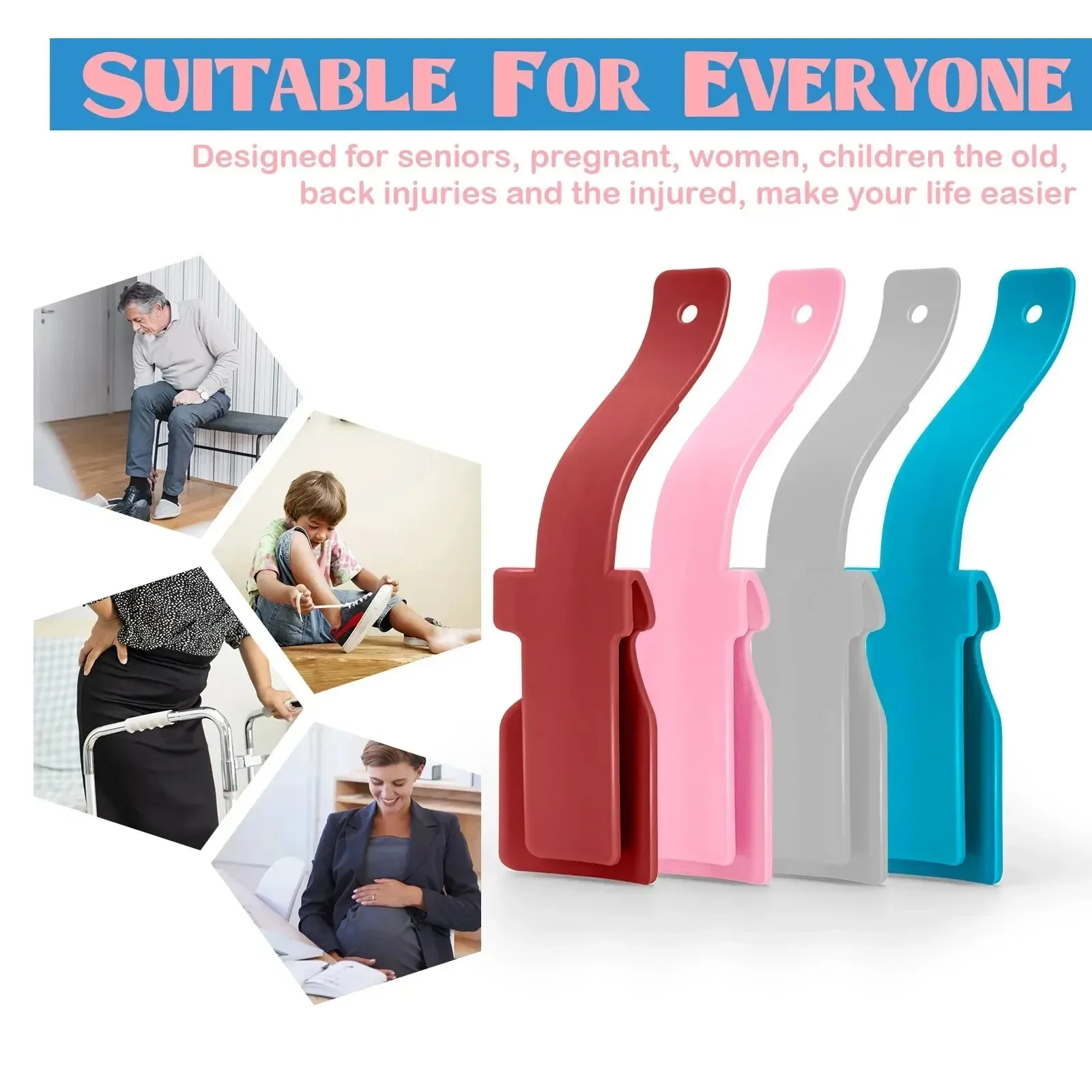 Professional Shoe Horn Plastic Shoehorn Lazy Shoe Helper High Quality Anti-Slip Shoe Lifter For Elderly Shoe Accessorie thumbnail 4