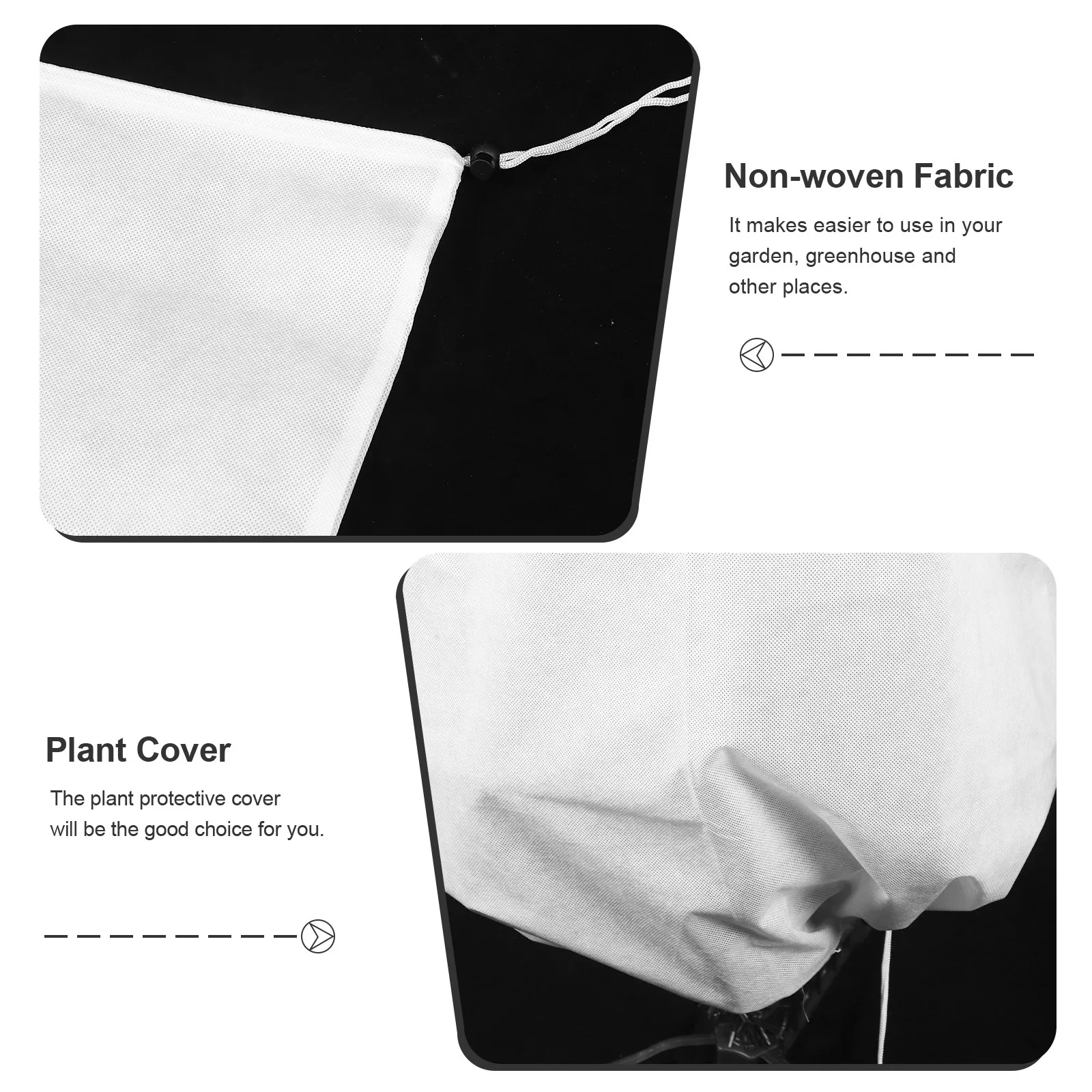 Breathable Non-Woven Plant Cover Drawstring Protective Bag Garden Frost Proof Shrub Cover Winter Outdoor Use Garden Supply thumbnail 5