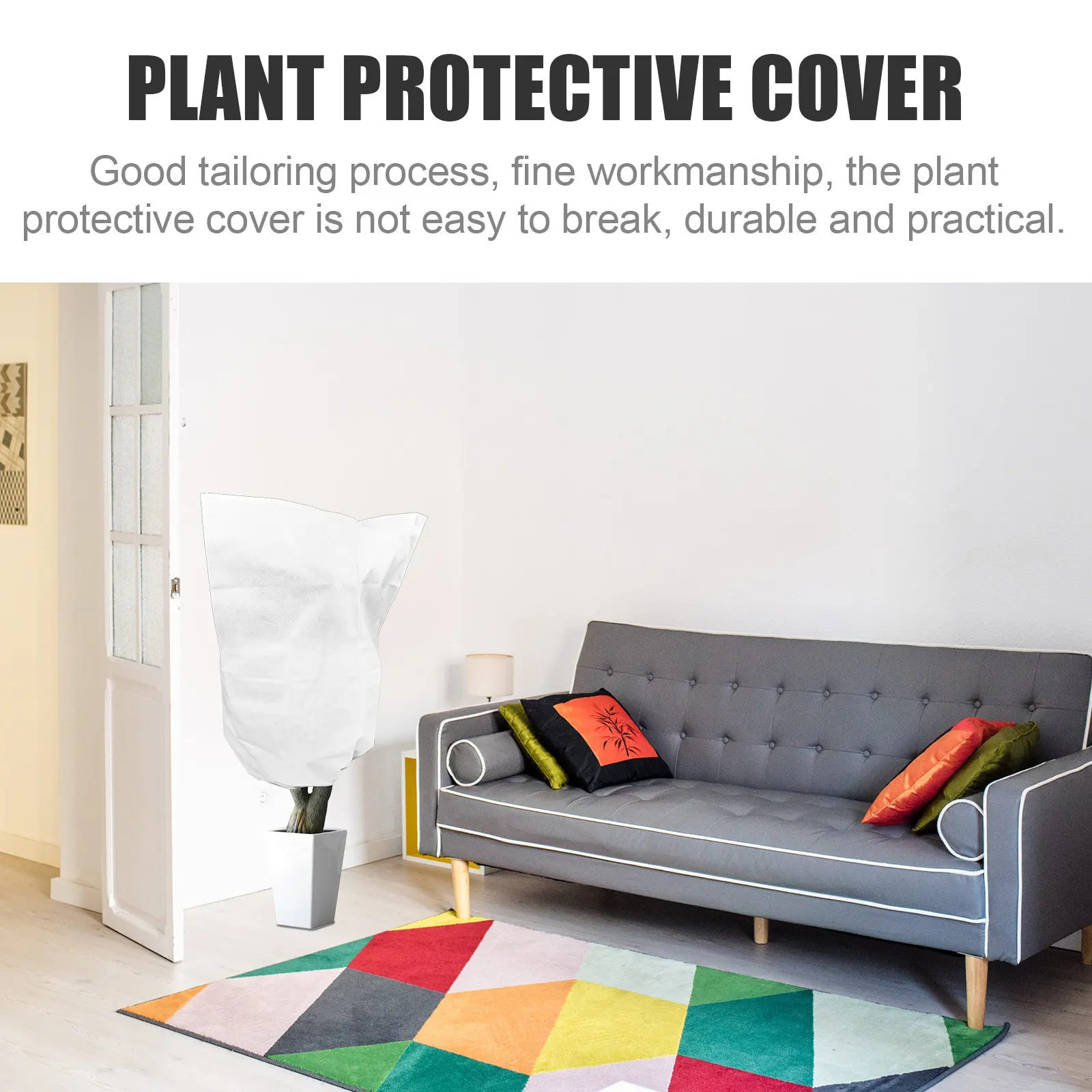 Breathable Non-Woven Plant Cover Drawstring Protective Bag Garden Frost Proof Shrub Cover Winter Outdoor Use Garden Supply thumbnail 2