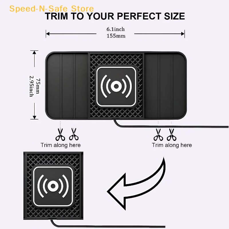 Car Wireless Charger 20W Fast Charging NonSlip Pad for Mobile Phone Dashboard Modification Decor thumbnail 6