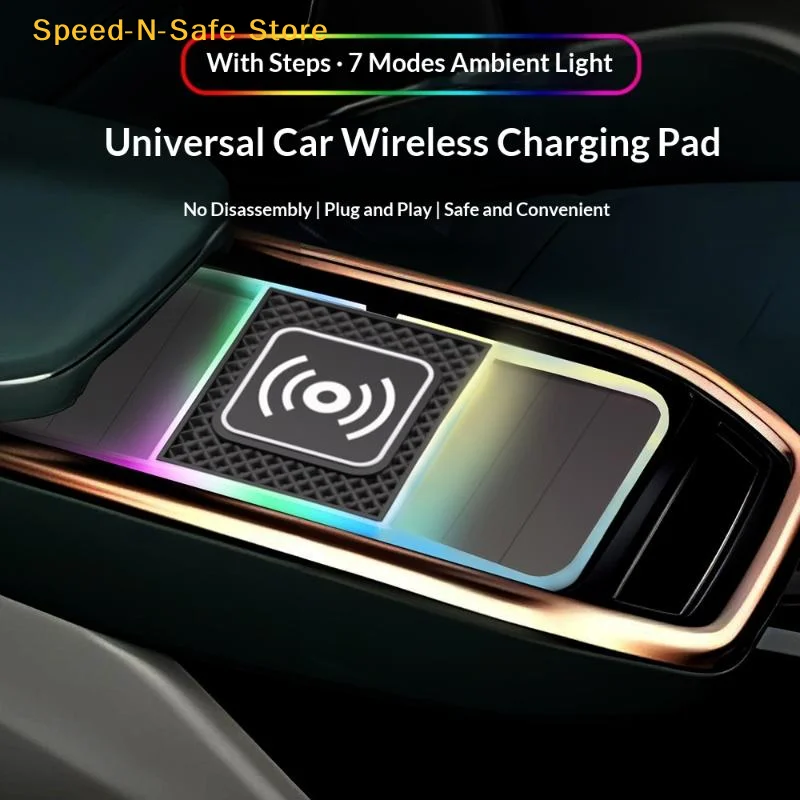 Car Wireless Charger 20W Fast Charging NonSlip Pad for Mobile Phone Dashboard Modification Decor thumbnail 2