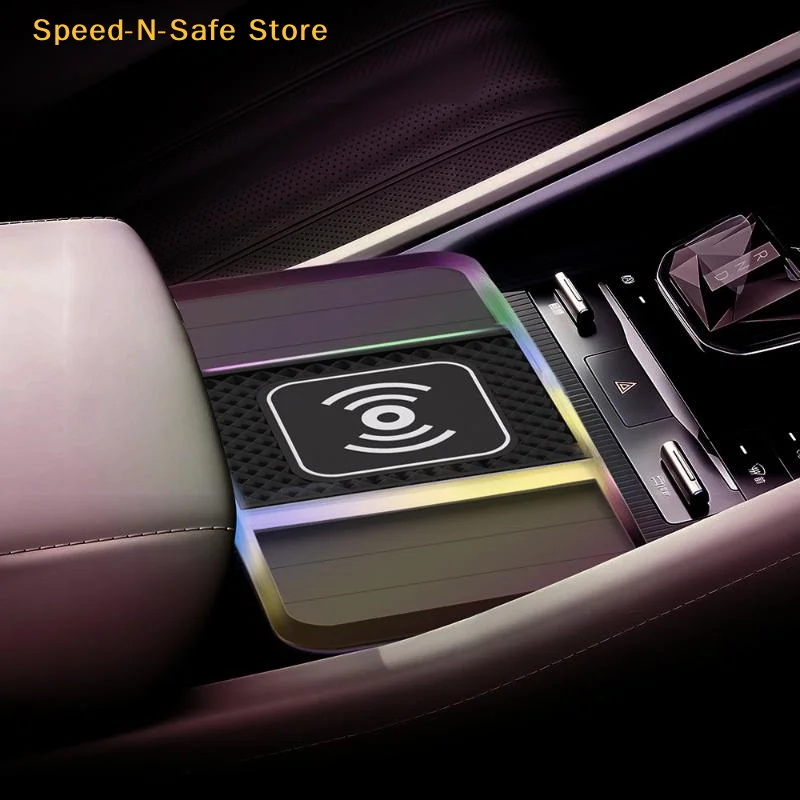 Car Wireless Charger 20W Fast Charging NonSlip Pad for Mobile Phone Dashboard Modification Decor thumbnail 4