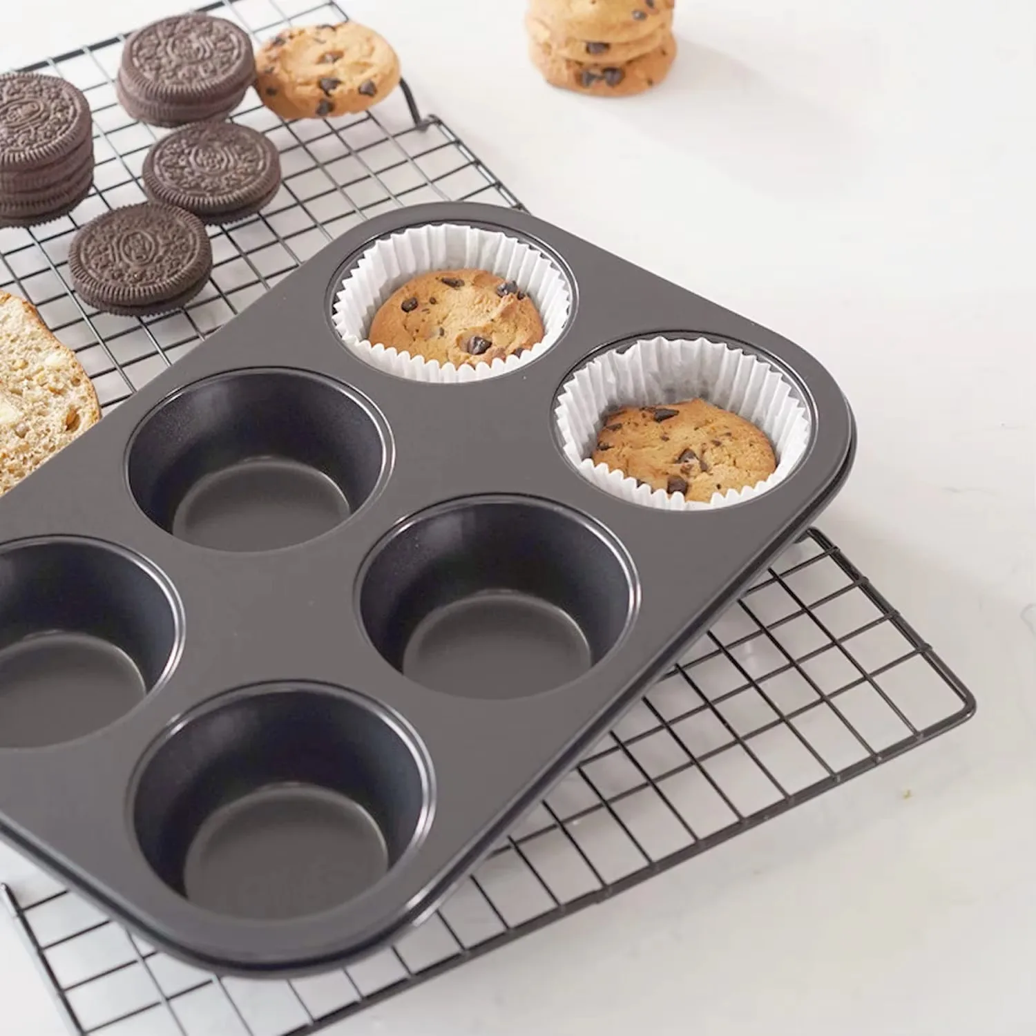 Mini Muffin Round Mold DIY Cupcake Cookies Baking Pan Non-Stick Steel Cake Mold Biscuit Muffin Pan Baking Pan thumbnail 2