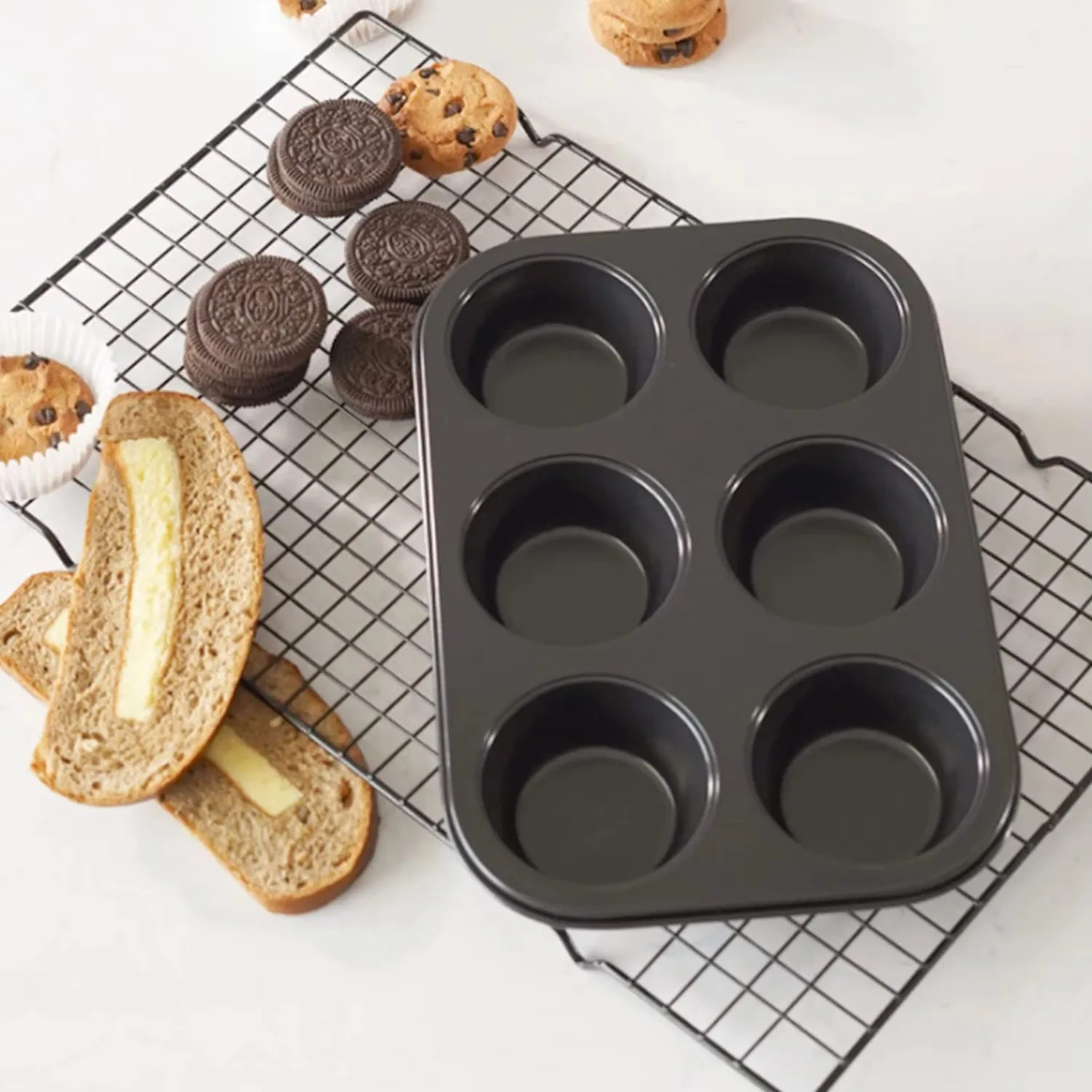 Mini Muffin Round Mold DIY Cupcake Cookies Baking Pan Non-Stick Steel Cake Mold Biscuit Muffin Pan Baking Pan