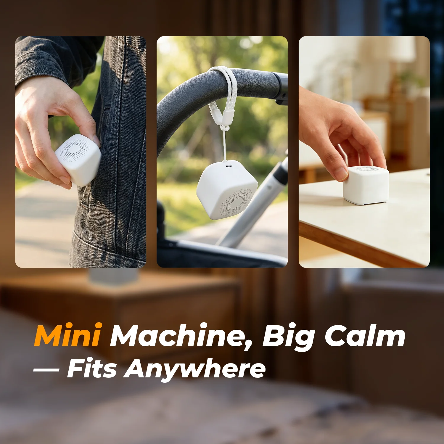 Mini White Noise Machine Baby Sleep Aids Soothers Rechargeable Night Light Travel 30 Sounds Smart Cry Sensor Timer Newborn Gift thumbnail 5