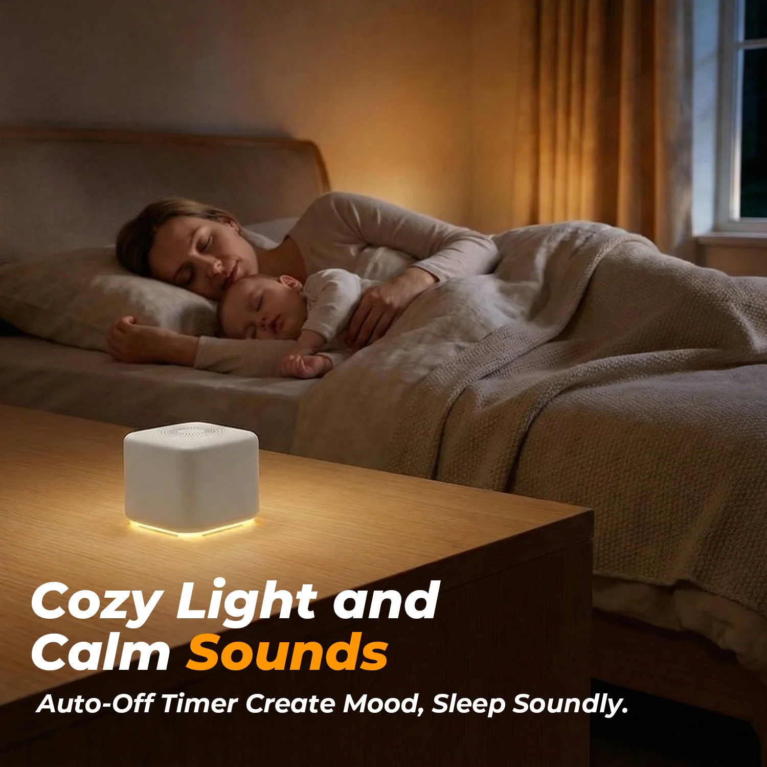 Mini White Noise Machine Baby Sleep Aids Soothers Rechargeable Night Light Travel 30 Sounds Smart Cry Sensor Timer Newborn Gift thumbnail 3
