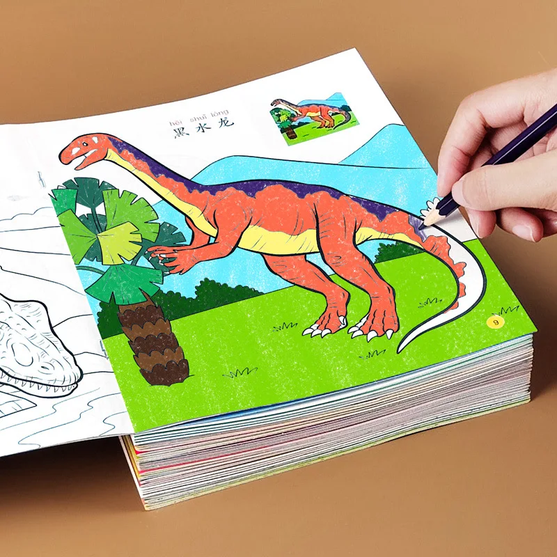 Dinosaur Coloring Picture Book for Children DIY Baby Coloring Picture Book Drawing Book Toy thumbnail 4