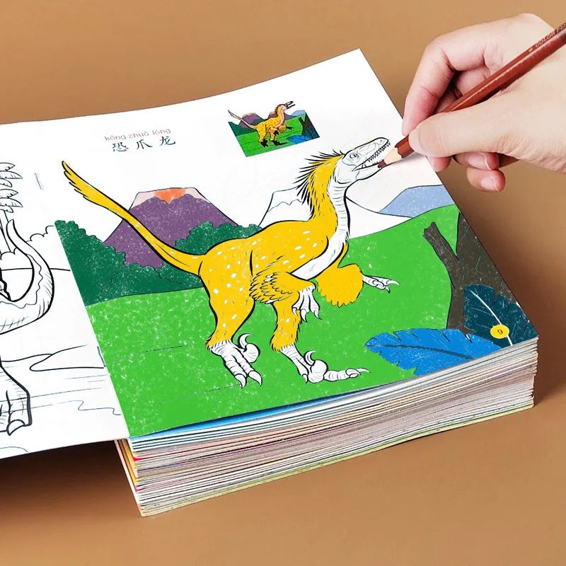 Dinosaur Coloring Picture Book for Children DIY Baby Coloring Picture Book Drawing Book Toy thumbnail 5