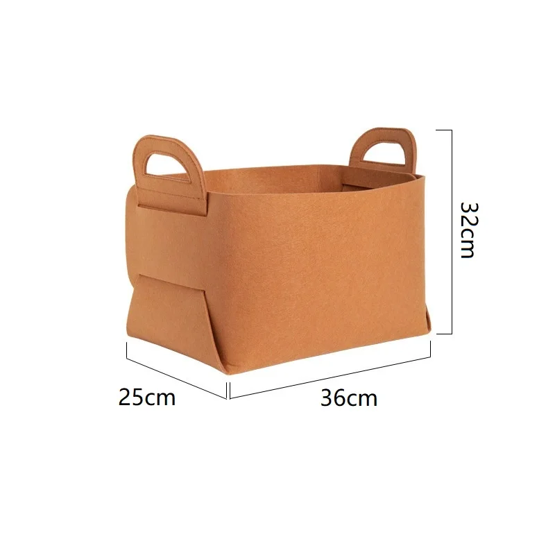 Felt Storage Bins With Handles Multi Size Set For Book File Storage ，Kitchen Bathroom Bedroom Dorm Storage Basket thumbnail 5