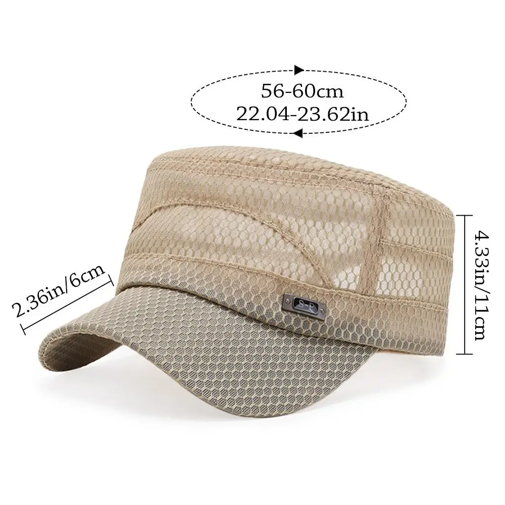 Spring Summer Anti-UV Baseball Cap Breathable Casual Flat Top Cap Outdoor Adjustable Sun Hat Men thumbnail 6