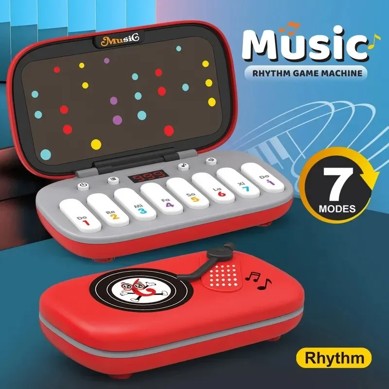 Electronic Music Rhythm Puzzle Game Machine Light up Sensory Fast Push Organ Montessori Educational Travel Toy thumbnail 3