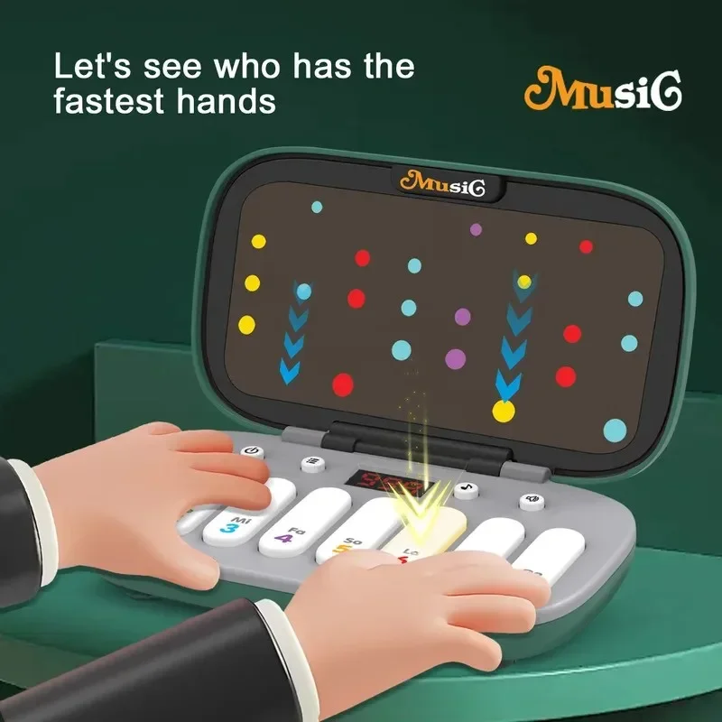 Electronic Music Rhythm Puzzle Game Machine Light up Sensory Fast Push Organ Montessori Educational Travel Toy thumbnail 4