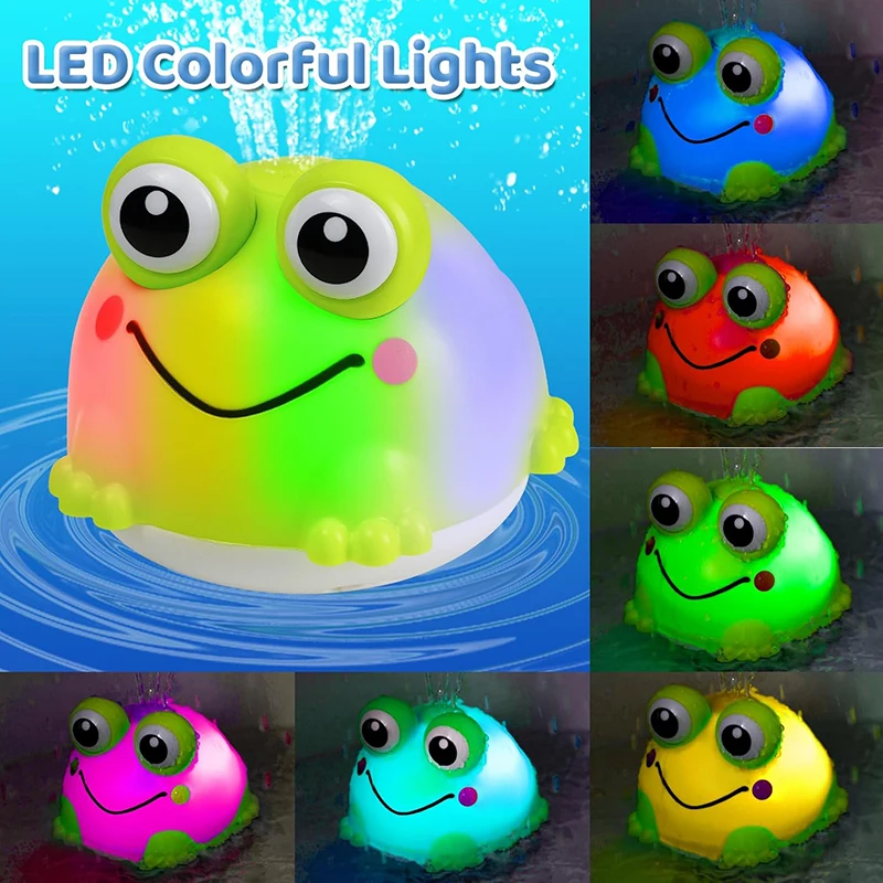 Baby Bath Toys Toddler Bath Toys for Kids Light Up Frog Bath Toys Sprinkler Pool Water Table Infant Toys Bathtub Fountain Toys thumbnail 5