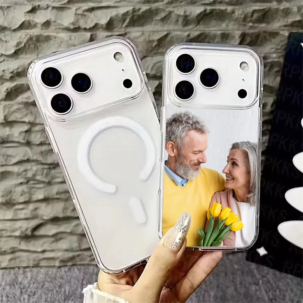 Custom Magnetic Case for iPhone 17 Pro Max 16 15 14 Plus 12 13 Mini 17Air XR SE X XS Transparent Case thumbnail 5