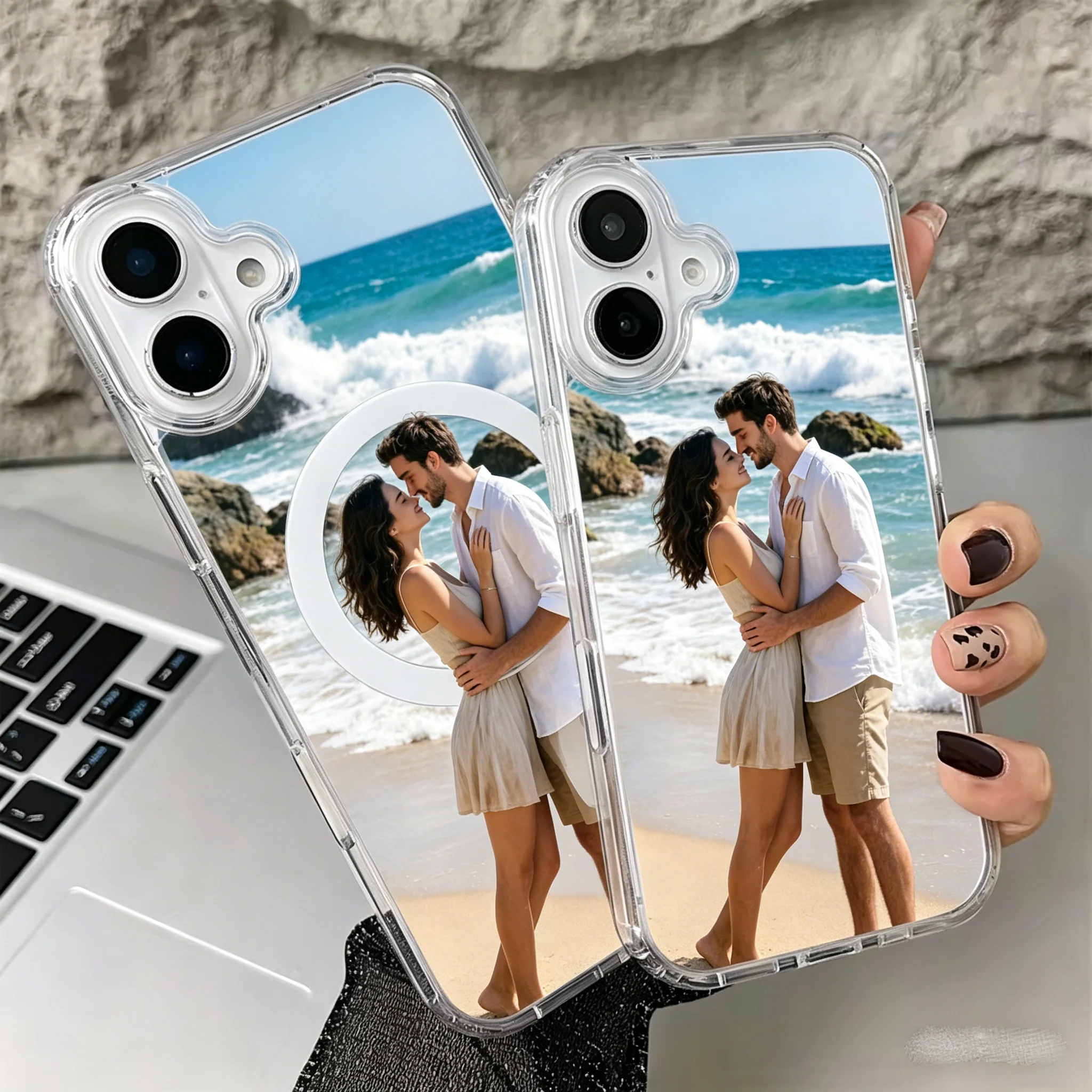 Custom Magnetic Case for iPhone 17 Pro Max 16 15 14 Plus 12 13 Mini 17Air XR SE X XS Transparent Case thumbnail 2