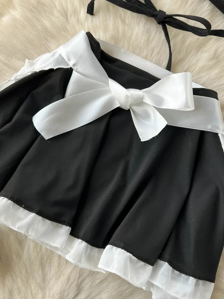 Women's Sexy Bow Lace-Up Sensual Dress Set Fashion Uniform - Trendy Comfortable Dress Ensemble for Adults New thumbnail 6
