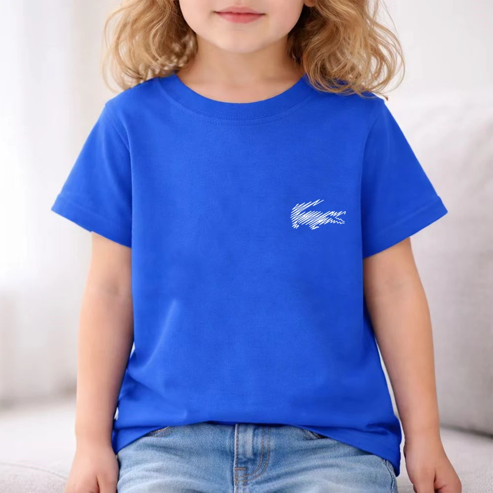 Kids Set Summer Short sleeve Print Short sleeve Children T-shirt+bottom wear Age 3-12 Girls boy black 2pcs leisure Tshirt thumbnail 5
