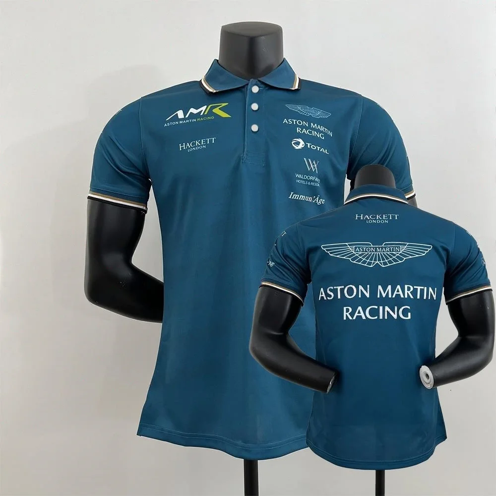 2026 Aston Martin T-shirt Racing Team Training Suit Button polo shirt Fernando Alonso 14 Kit Man Women Short Sleeve T-SHIRT thumbnail 2