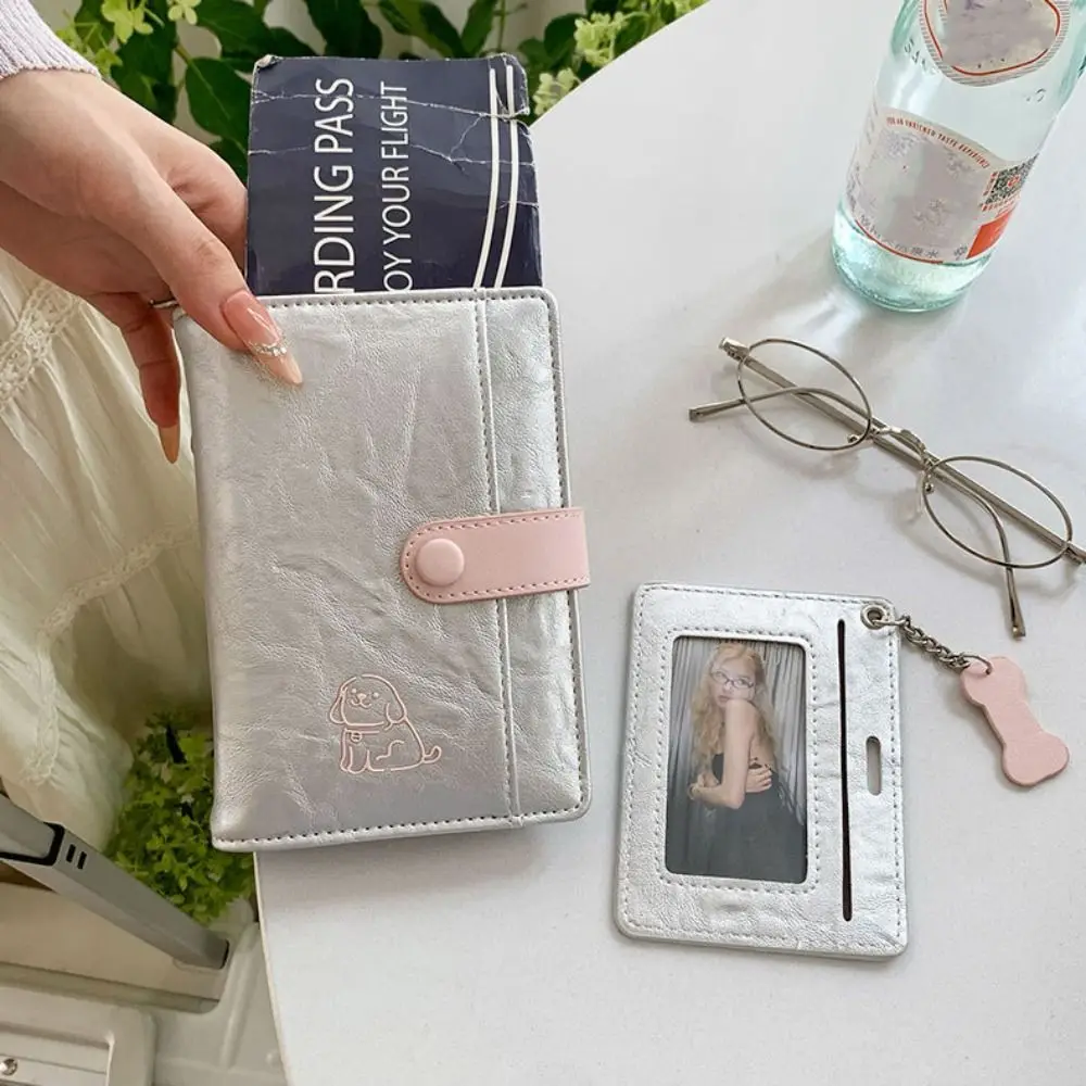 Card Holder PU Passport Bag Purse Cute Puppy Passport Clip Multifunctional Ticket Holder Travel Wallet Travel Accessories thumbnail 4