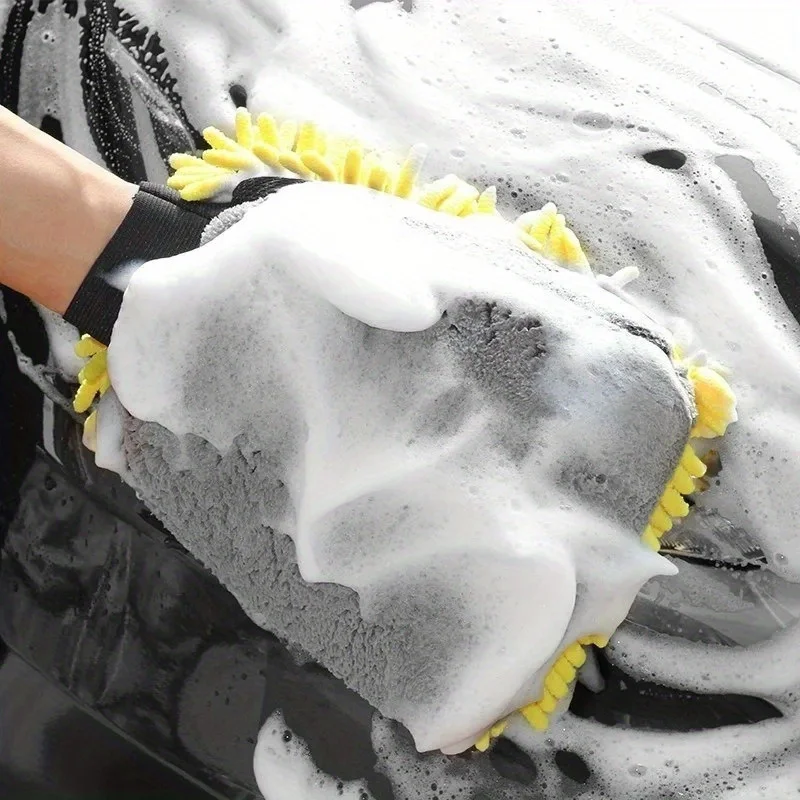 Chenier ultra-fine fiber car wash gloves, thickened car wash gloves, car wash tools, household kitchen plush gloves tools thumbnail 4