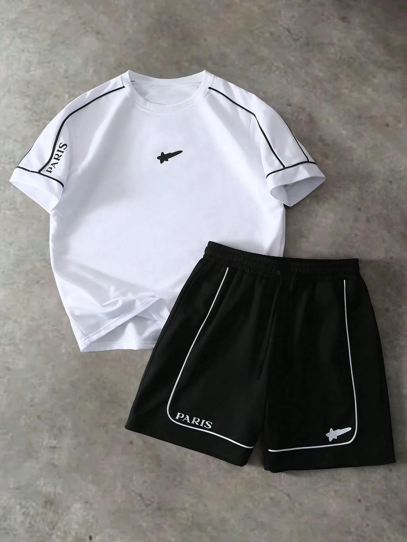 2026 Summer New Men's Short-Sleeved Set with 3D Patterned Print for Street Casual Fashion Comfortable and Breathable