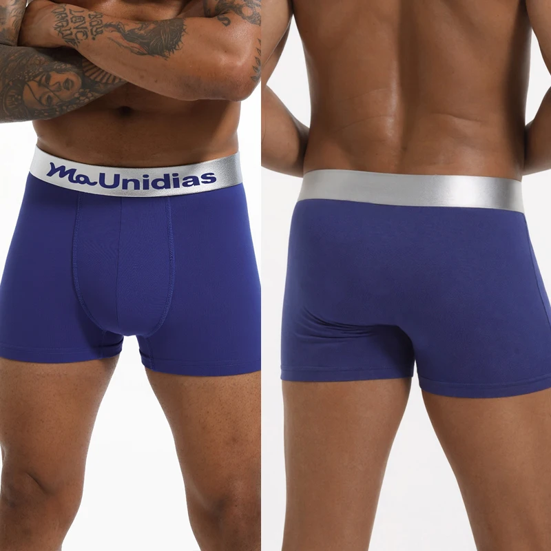 3 Pieces Bamboo Fiber Men's Panties Letter Waistband Boxer Briefs Solid Color Boxers Underwear For Man Classic Men Underpants thumbnail 5