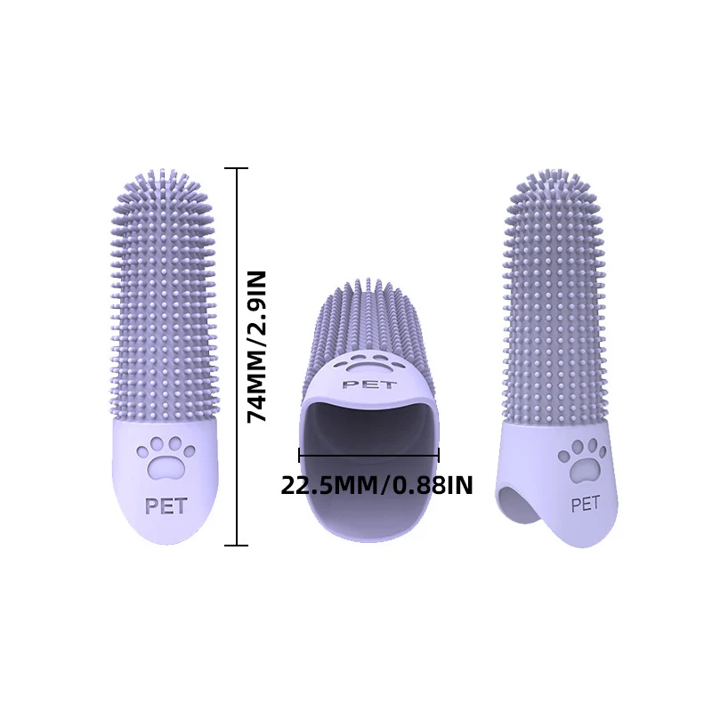 1/2Pcs Soft Silicone Dog Toothbrush 360° Finger Toothbrush for Dogs Cats Durable Pet Finger Brush Tooth Cleaning Tool thumbnail 2