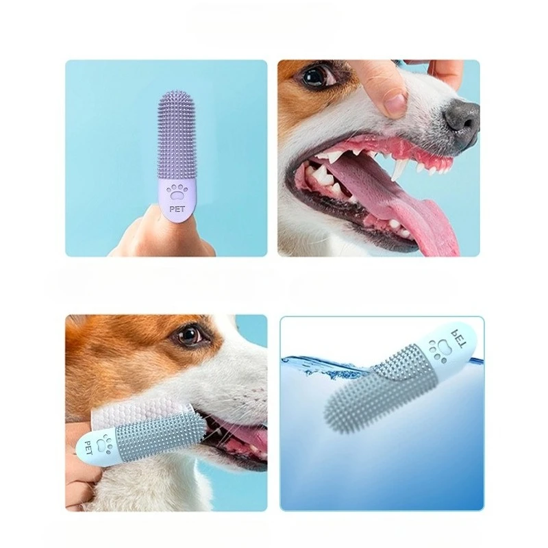 1/2Pcs Soft Silicone Dog Toothbrush 360° Finger Toothbrush for Dogs Cats Durable Pet Finger Brush Tooth Cleaning Tool thumbnail 5