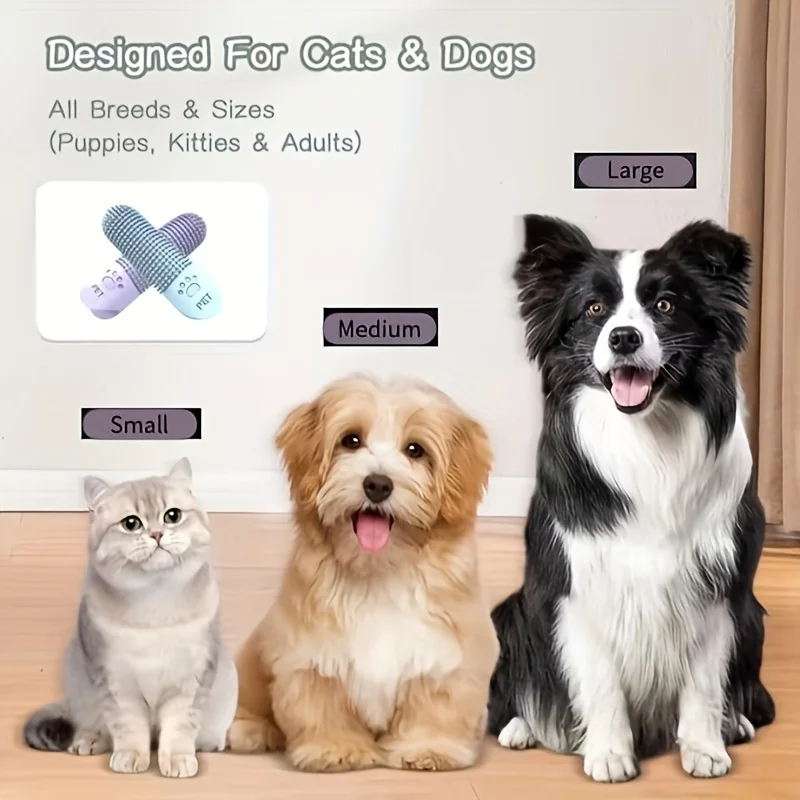 1/2Pcs Soft Silicone Dog Toothbrush 360° Finger Toothbrush for Dogs Cats Durable Pet Finger Brush Tooth Cleaning Tool thumbnail 3