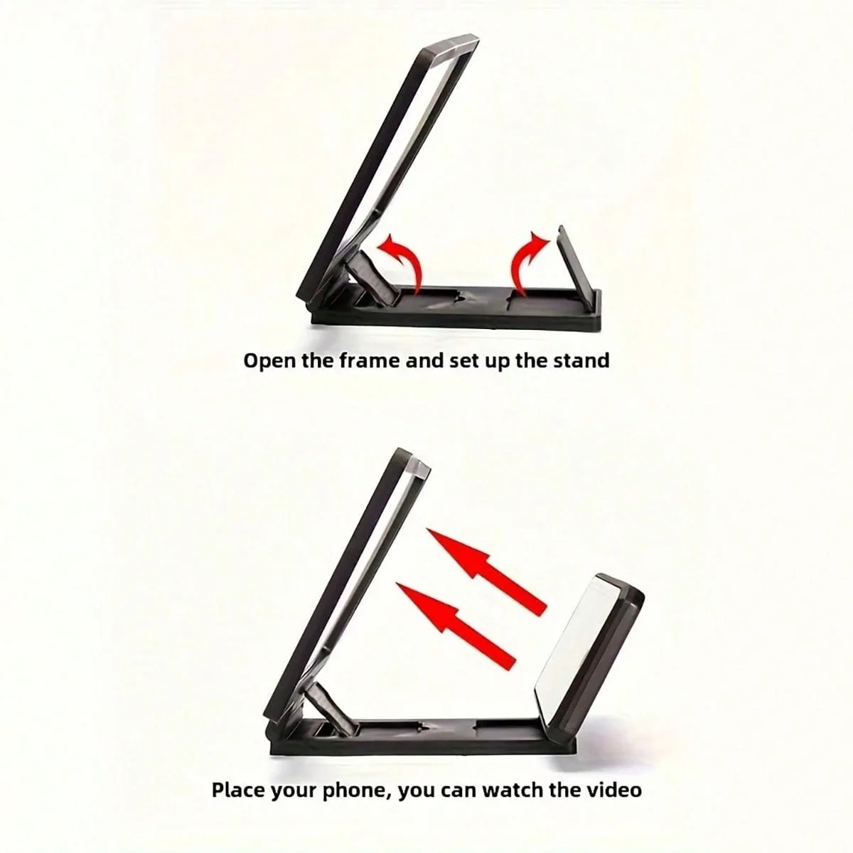 3D Mobile Screen Amplifier - Dual Screen HD Amplifier with Portable Hands Free Stand, Suitable for Smartphones/Tablets, Can Ampl thumbnail 4