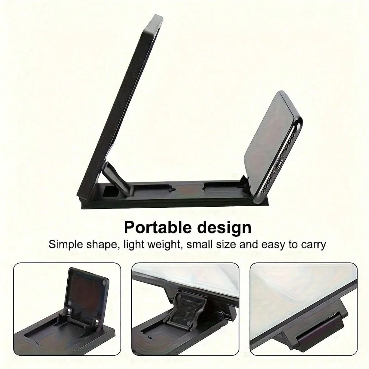 3D Mobile Screen Amplifier - Dual Screen HD Amplifier with Portable Hands Free Stand, Suitable for Smartphones/Tablets, Can Ampl thumbnail 5