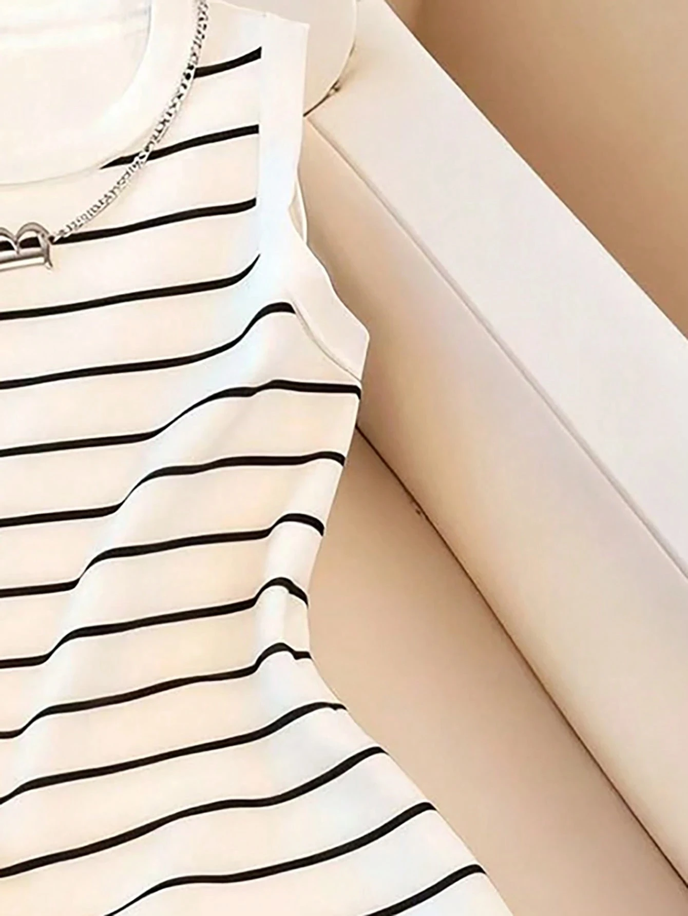 Women's Spring/Summer Casual Elegant Sleeveless Slim-Fit Round Neck Striped Print Dress thumbnail 3