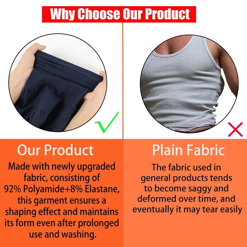 Men's Compression Body Shaper Vest Slimming Tank Top Waist Trainer Belly Control Undershirt Shapewear Sleeveless Soft Shirt thumbnail 5