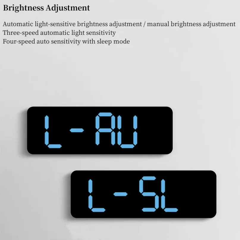 9 Inch Large Digital Wall Clock USB Powered TEMP Humidity Week Auto Dimmer DST Table Clock 12/24H Electronic LED Alarm Clock thumbnail 4