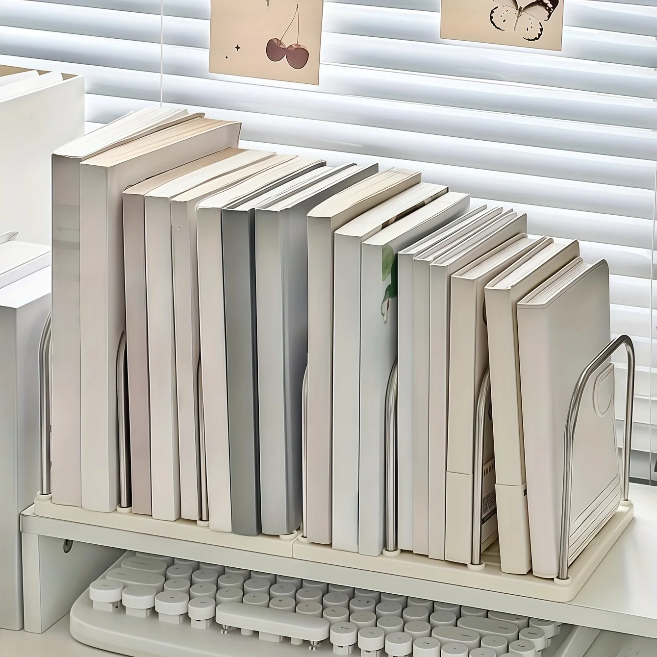 1PCS Modern minimalist office desktop storage rack, divided vertical small book stand, suitable for storing files, books, etc. thumbnail 6