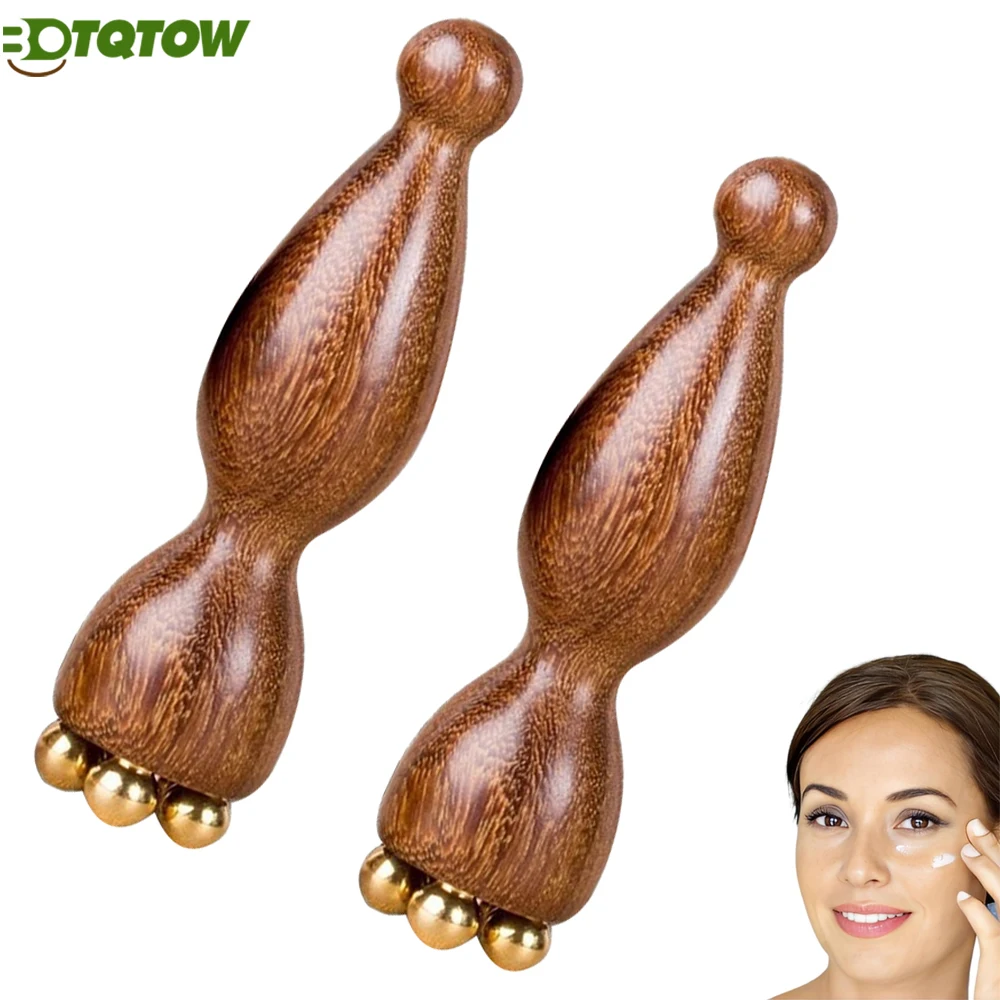 Eye Massage Sticks,Sandalwood Eye Face Roller Massager,Eyes Fatigue Relief Massage Stick for Reducing Puffiness Bags Muscle Ache