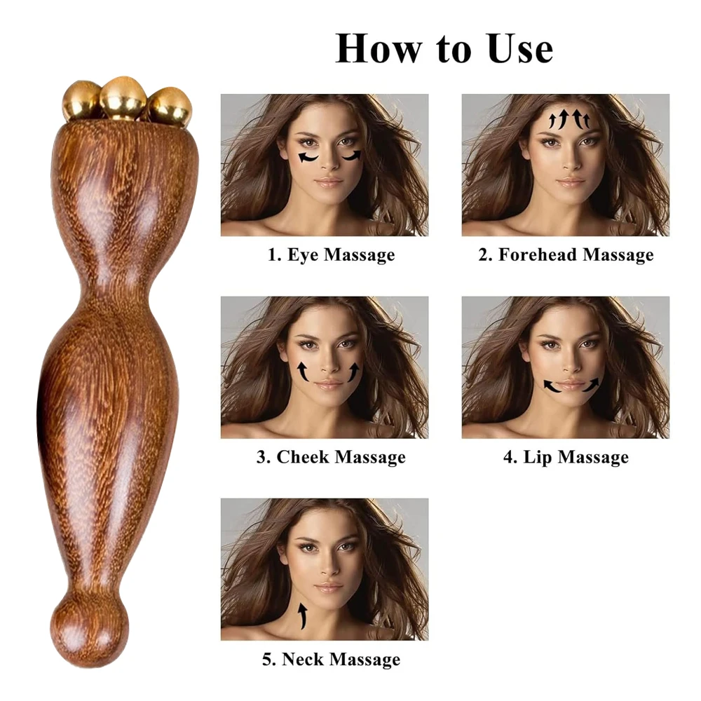 Eye Massage Sticks,Sandalwood Eye Face Roller Massager,Eyes Fatigue Relief Massage Stick for Reducing Puffiness Bags Muscle Ache thumbnail 5