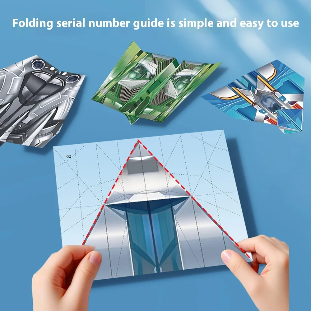 Educational Paper Airplane Origami Belt Kit Fun Handmade Tutorial Develop Hands On Ability 3D Airplane Craft Educational Toy thumbnail 4