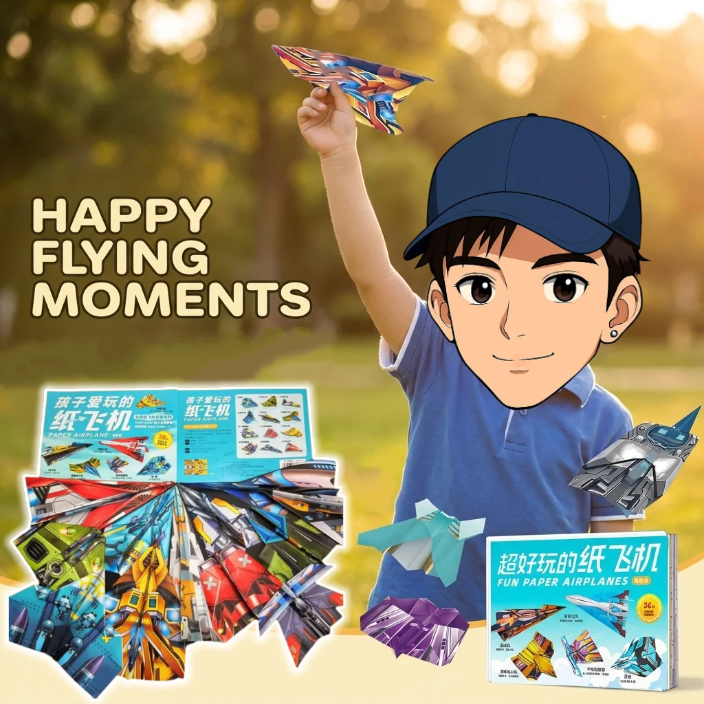 Educational Paper Airplane Origami Belt Kit Fun Handmade Tutorial Develop Hands On Ability 3D Airplane Craft Educational Toy thumbnail 2