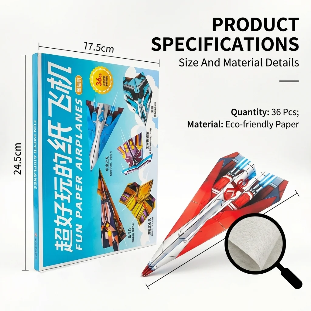 Educational Paper Airplane Origami Belt Kit Fun Handmade Tutorial Develop Hands On Ability 3D Airplane Craft Educational Toy thumbnail 5