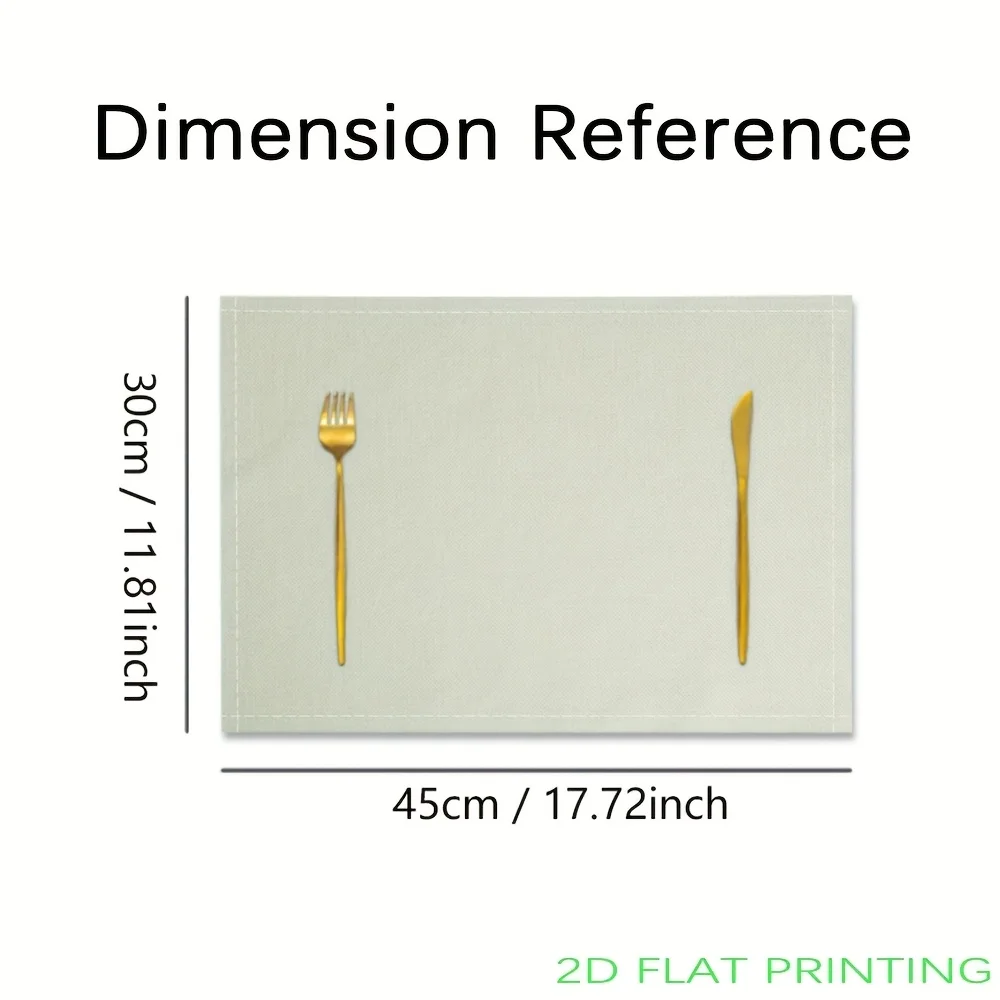 Flat Printing Golden Leaves Tree Printed Placemats,Table Mats Washable Placemats for Kitchen Dining Table Decoration thumbnail 3