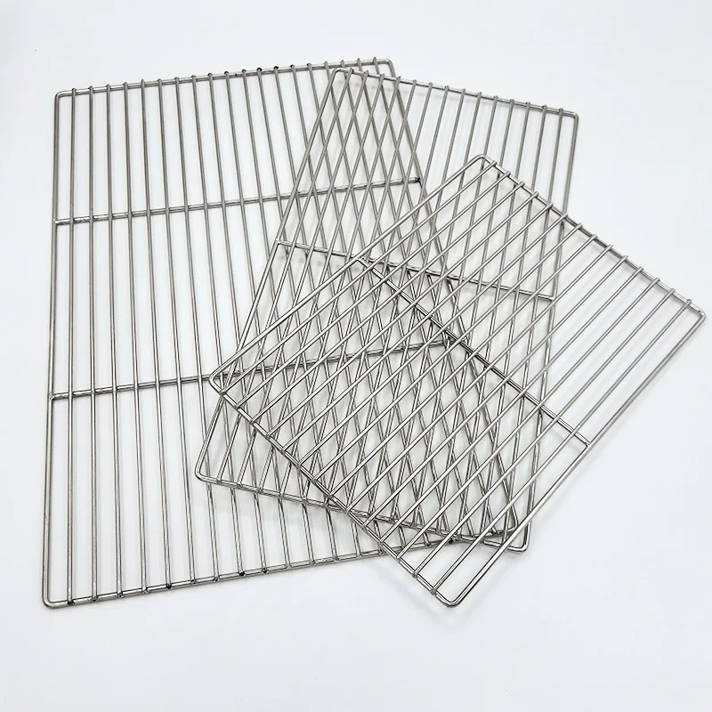 304 Stainless Steel Rectangular Grill Mesh Rack Thickened Encrypted Mesh Outdoor BBQ Grill Tool Home Use Heavy Duty Reinforced G