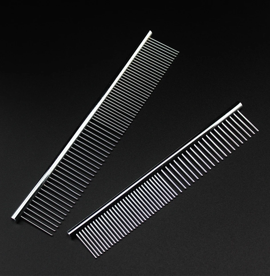 Stainless Steel Dog Comb Long Thick Hair Fur Removal Brush 16/19cm Pets Dog Cat Grooming Dematting Combs for Shaggy Dogs thumbnail 6
