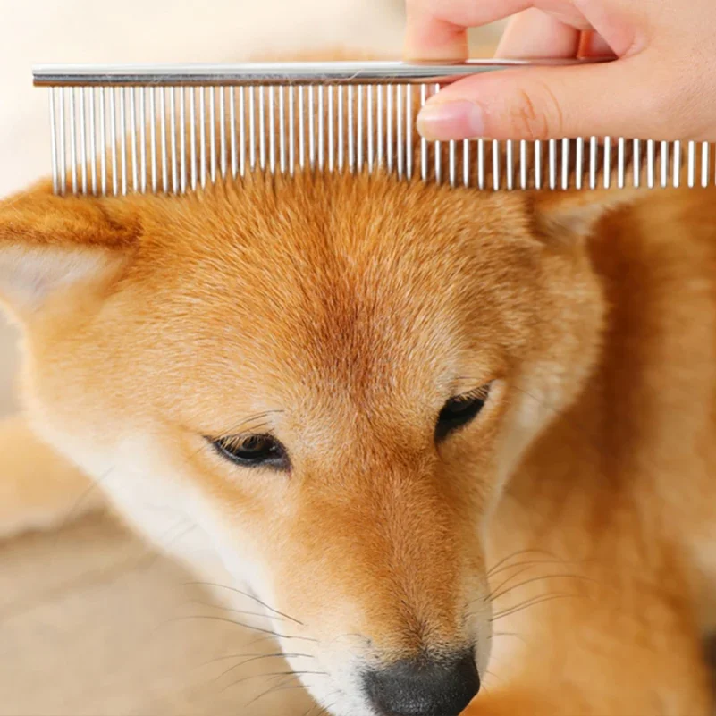 Stainless Steel Dog Comb Long Thick Hair Fur Removal Brush 16/19cm Pets Dog Cat Grooming Dematting Combs for Shaggy Dogs thumbnail 2