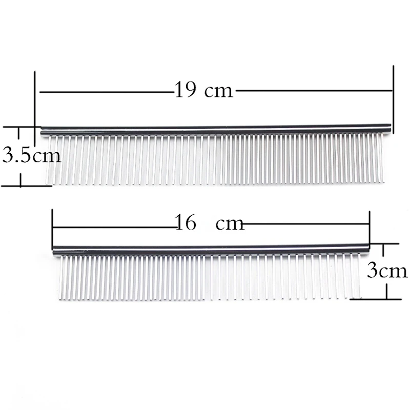 Stainless Steel Dog Comb Long Thick Hair Fur Removal Brush 16/19cm Pets Dog Cat Grooming Dematting Combs for Shaggy Dogs thumbnail 4