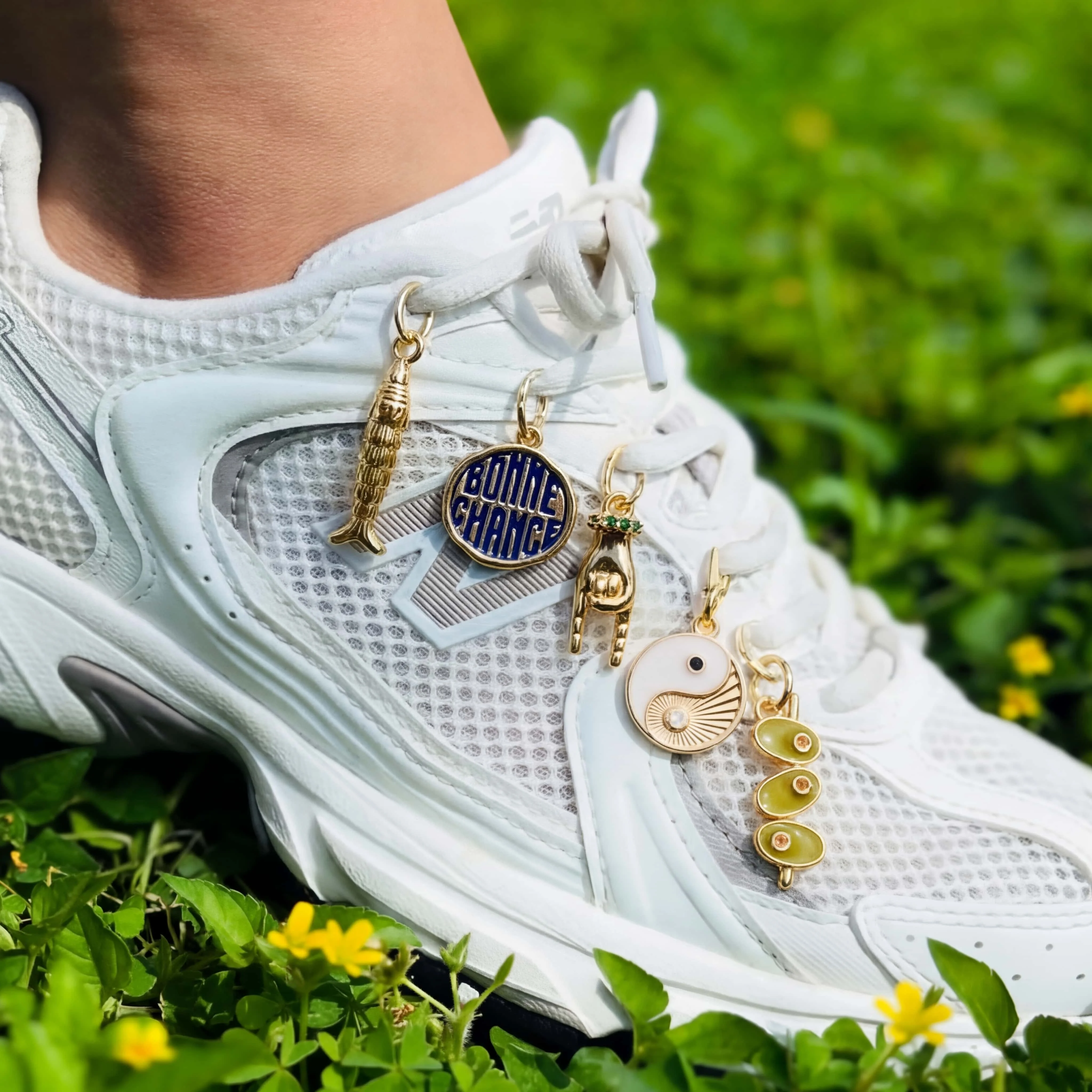 Aesthetic Shoe Charms 18K Gold Plated Brass Lace Charms Cute Sneaker Decoration DIY Accessories for Women Girls Gift thumbnail 2