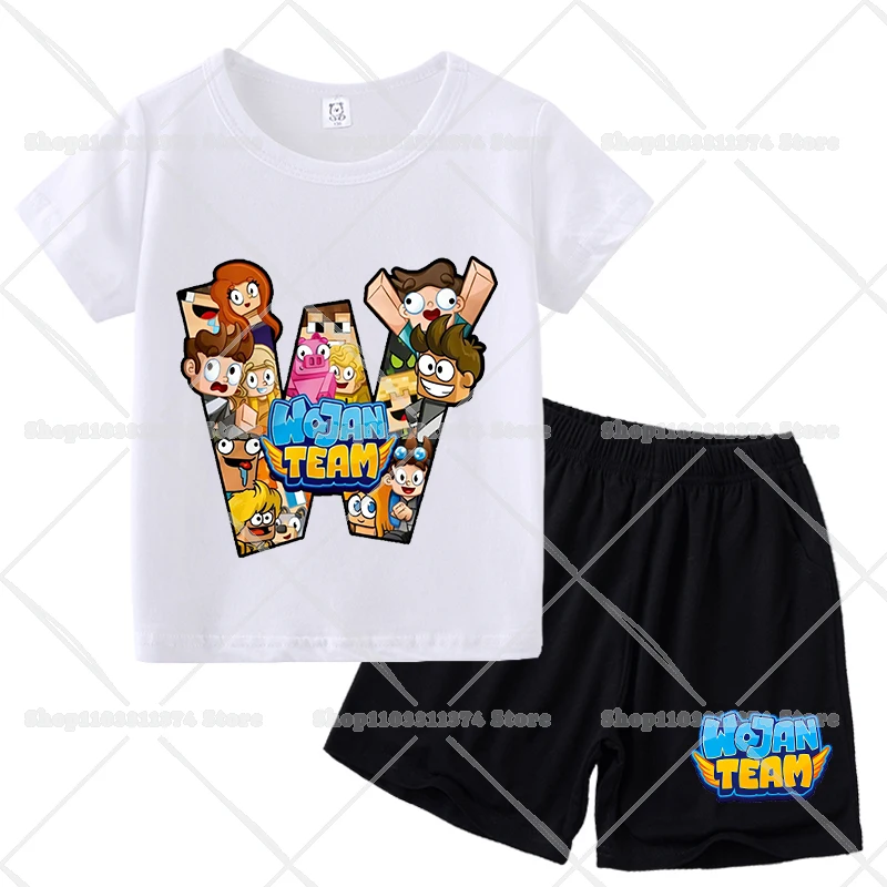 Wojans Team T-shirt Shorts Boys Girls Tee Pants 2pcs Set Summer Cartoon Printed Children Clothing Tops T-shirts Loungewear Gift thumbnail 4