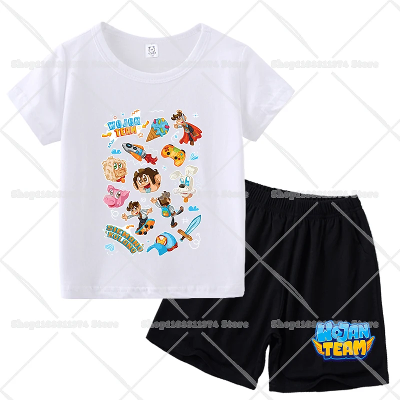 Wojans Team T-shirt Shorts Boys Girls Tee Pants 2pcs Set Summer Cartoon Printed Children Clothing Tops T-shirts Loungewear Gift thumbnail 3